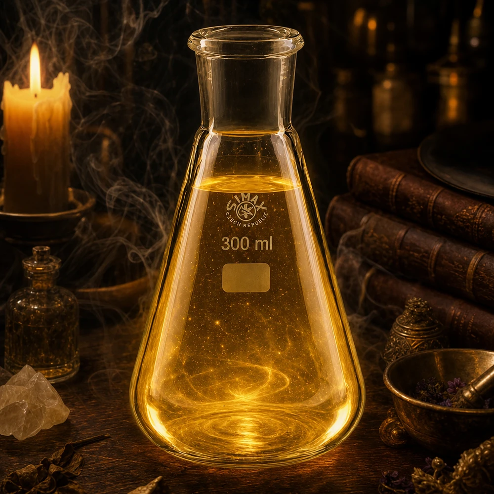 Erlenmeyerova baňka 300ml se standardním broušeným spojem (29/32) Erlenmeyerkolben 300ml in atmosphärischer Laborumgebung mit Normschliff 29/32