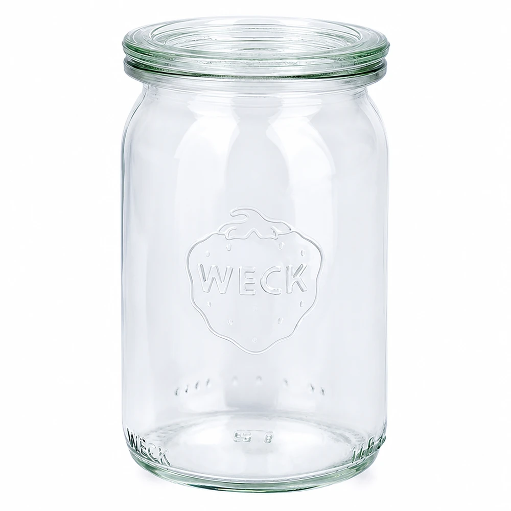 WECK 145ml Zylinderglas mit Glasdeckel RR40 Einmachglas transparent für Konservierung und Aufbewahrung