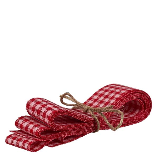 Mini dóza na tulipány WECK 220ml kompletní s medovou lžičkou a přívěskem. Rot-weiß karierte Schleifenband-Rolle aus Stoff für WECK-Gläser Dekoration, natürliche Jute-Kordel gebunden