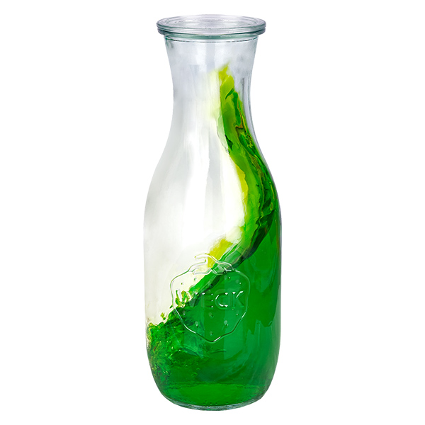 Sada 12 sklenic Weck 1062ml láhev na džus s 12 skleněnými víčky. Sada 12 sklenic Weck 1062ml láhev na džus s 12 skleněnými víčky.