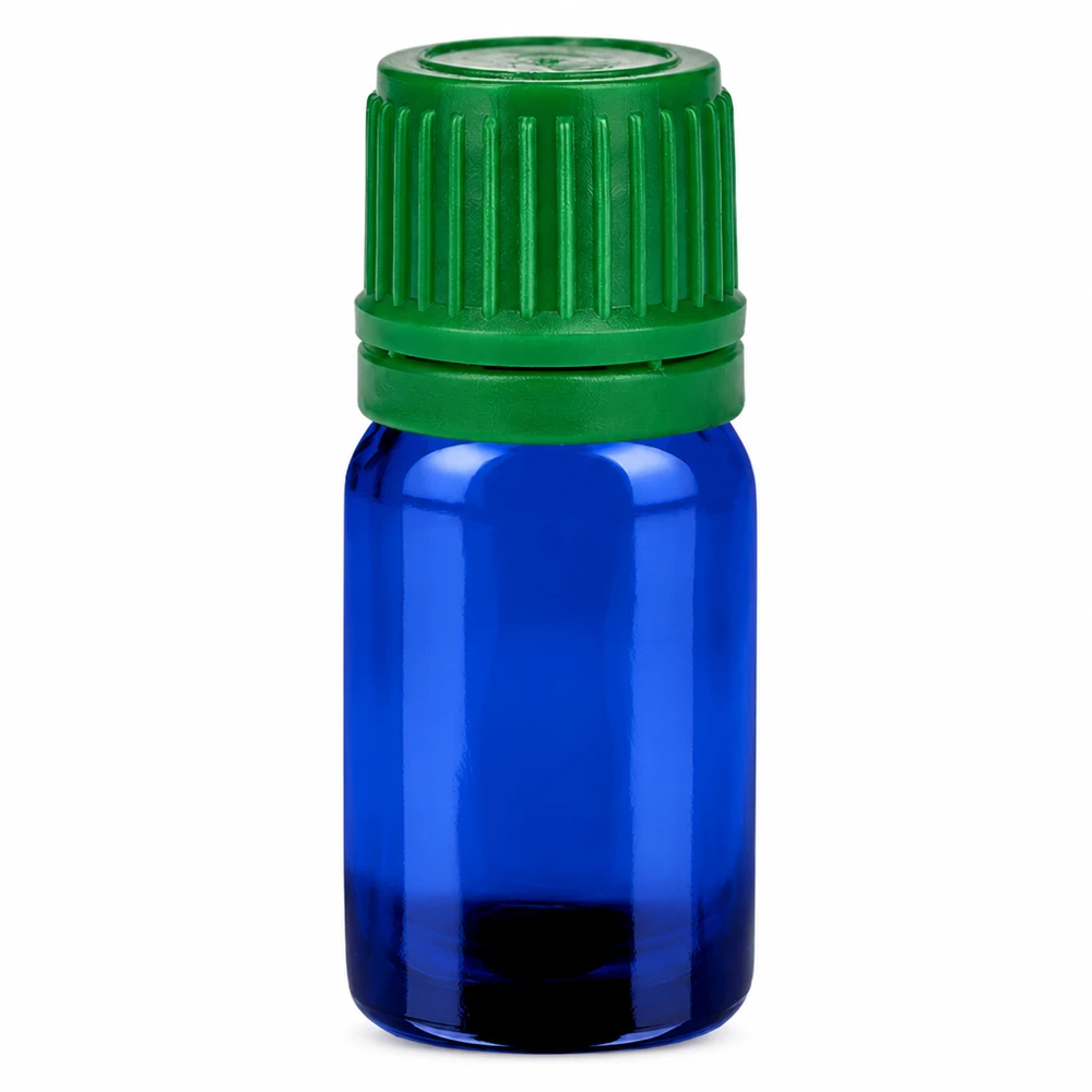 5ml lahvička 11mm šroubovací uzávěr zelený tamper-evidentní uzávěr BlueLine UT18/5 Professionelle 5ml Flasche blau grün für Labor Apotheke und pharmazeutische Anwendungen
