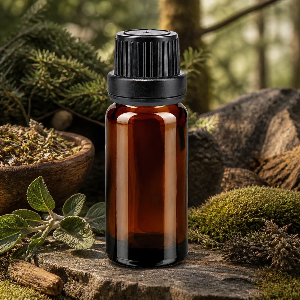 Lékárenská láhev hnědá 10ml kapátko s nalévacím kroužkem 2mm černý tamper evidentní uzávěr Hochwertige 10ml Apothekerflasche aus Braunglas mit schwarzem Schraubverschluss für Naturprodukte