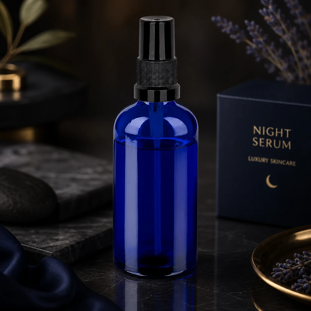 Apotheker-Qualität: 100ml Sprayflasche blau mit feinem Sprühnebel für gleichmäßige Verteilung