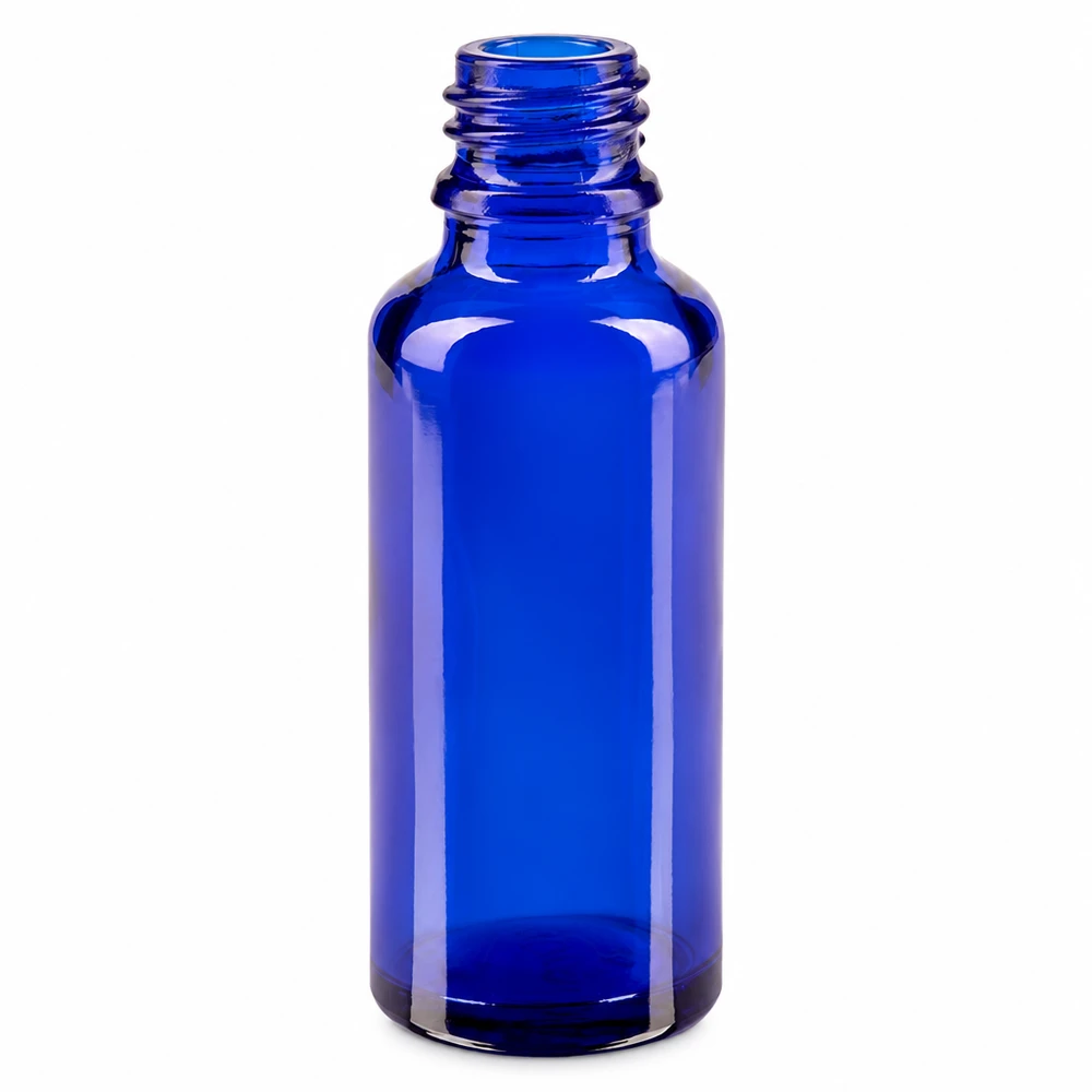 Lahvička s kapátkem 30ml DIN 18 BLAUGLAS Zylindrische kobaltblaue Glasflasche ApoGlas 30ml für Laboranwendungen