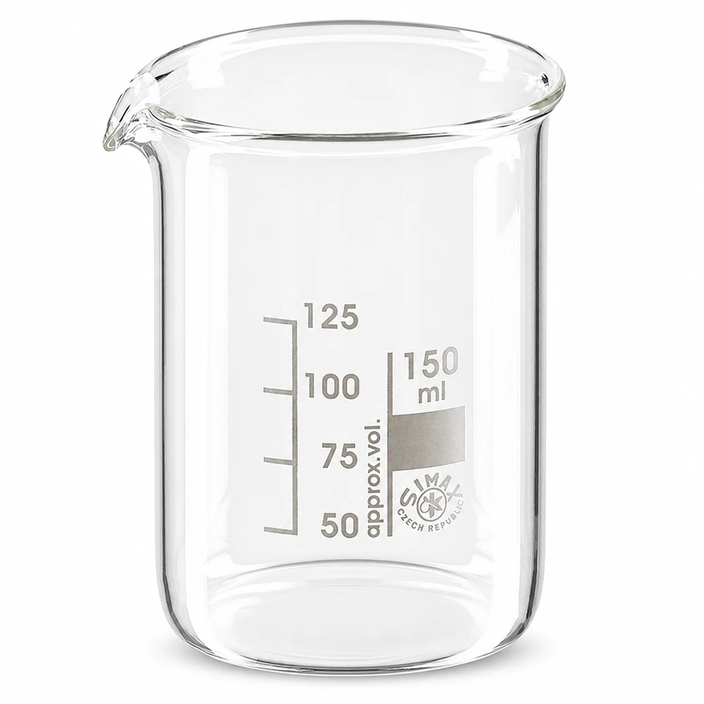 Messbecher 150ml aus robustem Borosilikatglas mit Graduierung für genaues Dosieren