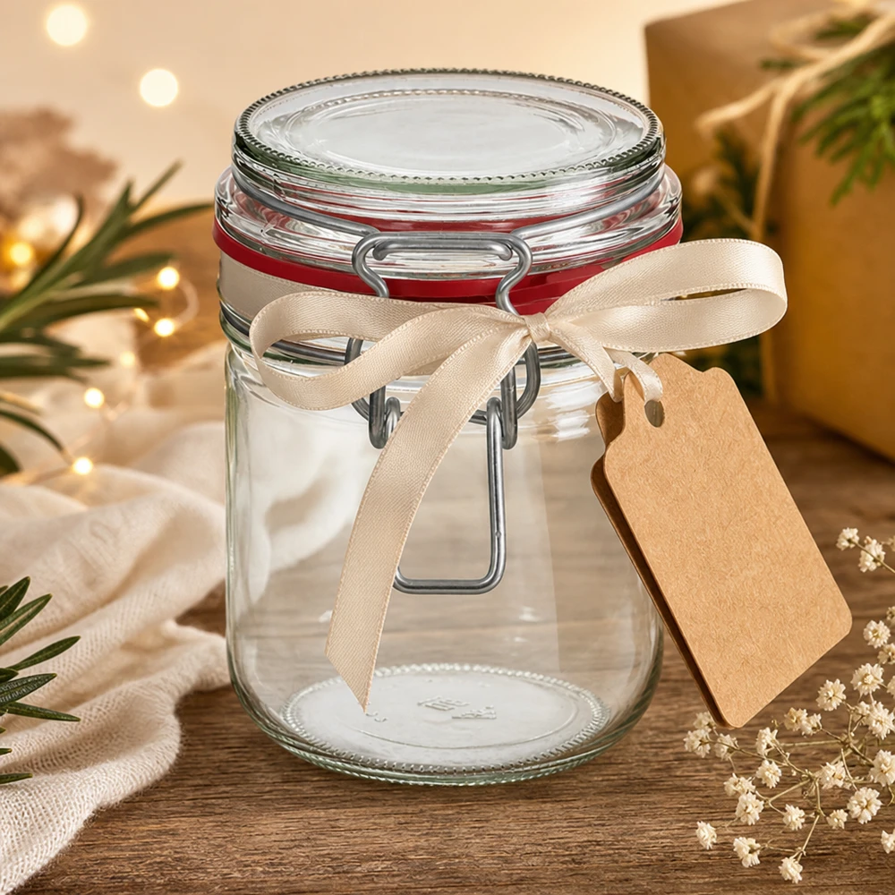 400ml zavařovací sklenice s gumovým kroužkem a výkyvným víčkem UNiTWIST. Nachhaltiges 400ml Vorratsglas als umweltfreundliche Alternative zu Plastikbehältern