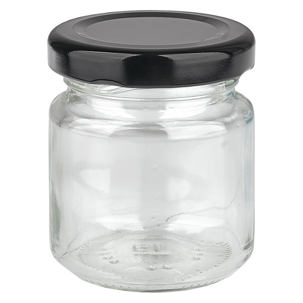 53ml kulat&#225; sklenice s v&#237;&#269;kem BasicSeal &#269;ern&#225; UNiTWIST