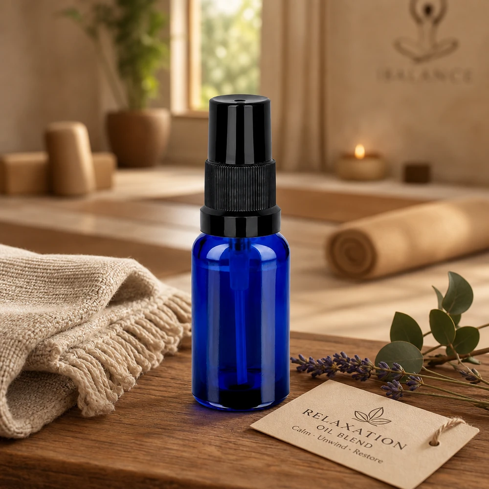 20ml lahvička s rozprašovačem černá standardní uzávěr BlueLine UT18/20 Vielseitige BlueLine Sprayflasche 20ml für DIY-Kosmetik Parfums und natürliche Sprays im Haushalt