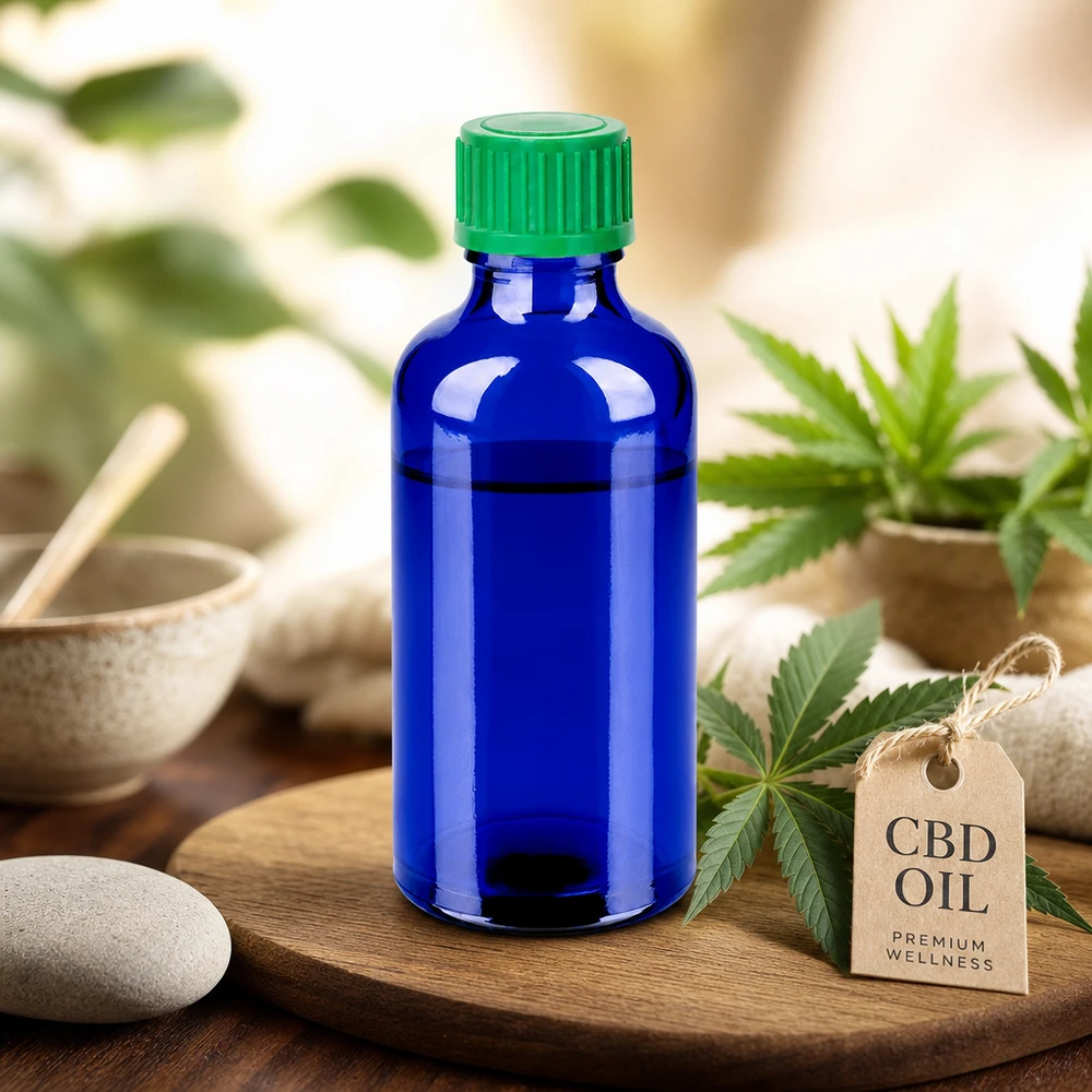 50ml lahvička s kapátkem 0,8 mm zelená standardní uzávěr BlueLine UT18/50 Vielseitige 50ml Glasflasche mit Tropfaufsatz für DIY-Kosmetik und selbstgemachte Essenzen