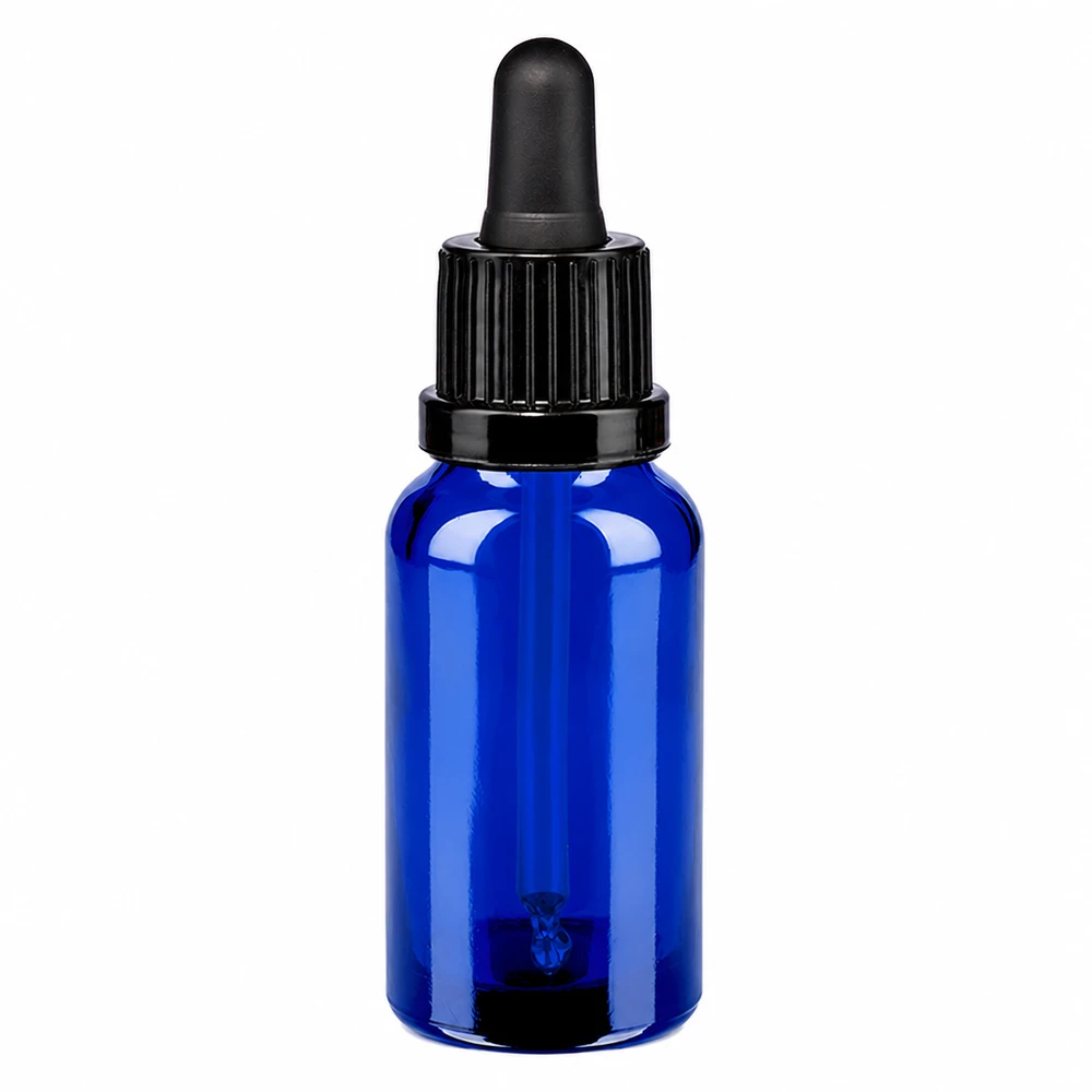20ml pipetovací láhev černá s tamper-evidentním uzávěrem BlueLine UT18/20 Kompakte 20ml Pipettenflasche blau schwarz - professionelle Qualität für Labor und Apotheke