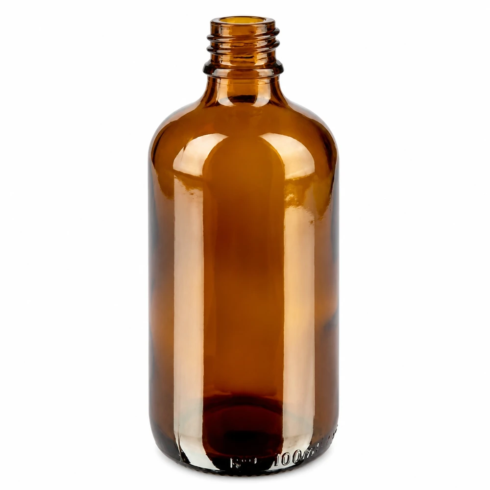 100ml lahvička 11mm šroubovací uzávěr červený tamper evidentní uzávěr BrownLine UT18/100 Kleine Vorratsflasche 100ml aus getöntem Glas - vielseitig einsetzbar im Haushalt