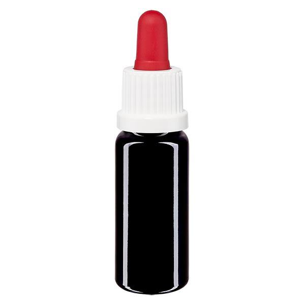 Lékárenská láhev fialová 10ml pipeta bílá/červená uzávěr s ochranou proti manipulaci. Lékárenská láhev fialová 10ml pipeta bílá/červená uzávěr s ochranou proti manipulaci.