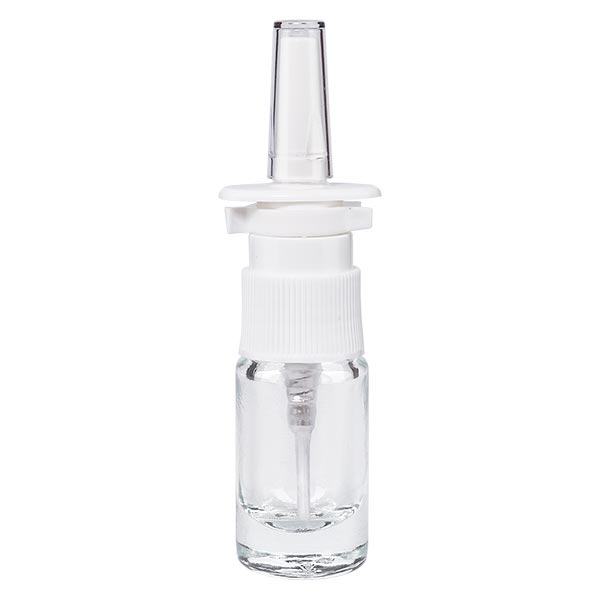 Lékárenská lahvička čirá 5ml nosní sprej bílá standardní Lékárenská lahvička čirá 5ml nosní sprej bílá standardní