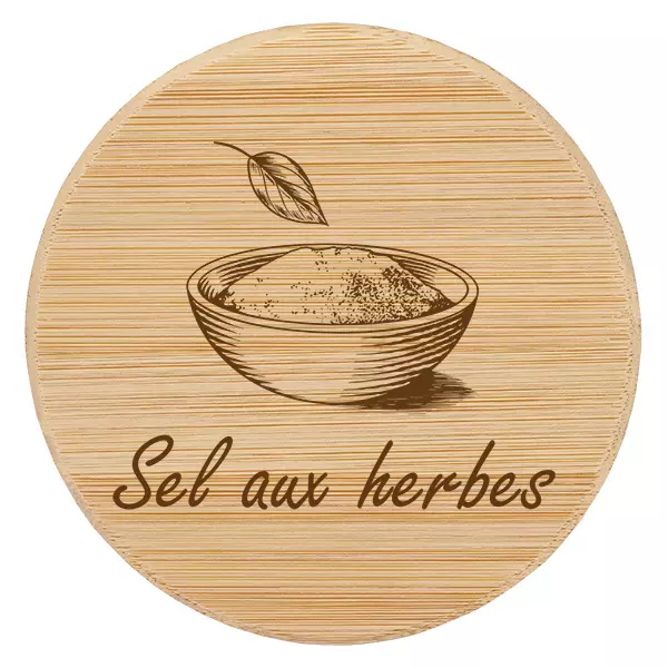 Rámeček z dřeva "Sel aux herbes" pro WECK RR60