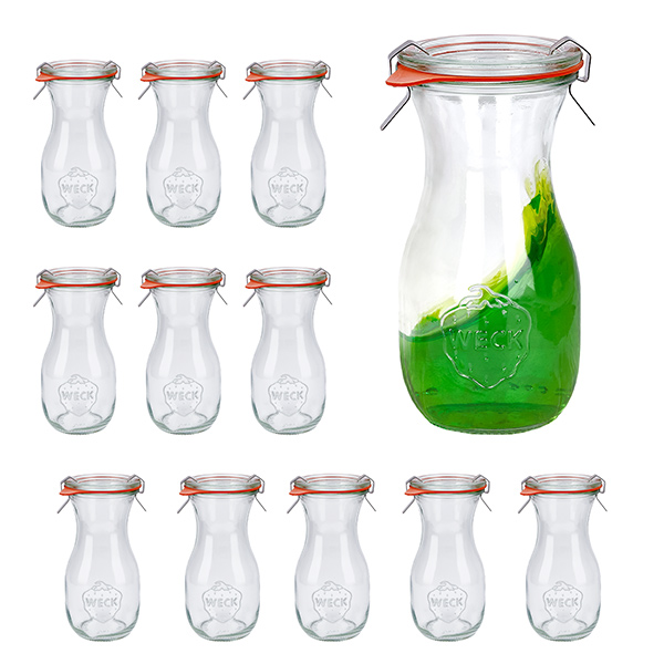 Sada 12 sklenic na džus Weck 290ml s 12 skleněnými víčky, 1. Sada 12 sklenic na džus Weck 290ml s 12 skleněnými víčky, 1.