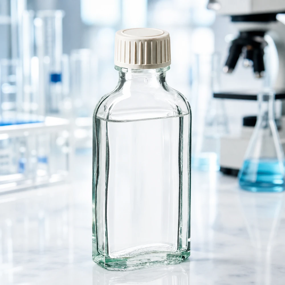 50 ml Meplat čirý šroubovací uzávěr s pěnovou vložkou PE Meplat Flasche 50ml Klarglas mit weißem Schraubdeckel und dichter PE-Einlage