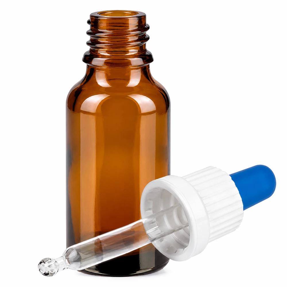20ml pipetovací láhev bílá/modrý uzávěr s ochranou proti manipulaci BrownLine UT18/20 Professionelle Dosierflasche 20ml BrownLine Serie für exakte Tropfenabgabe