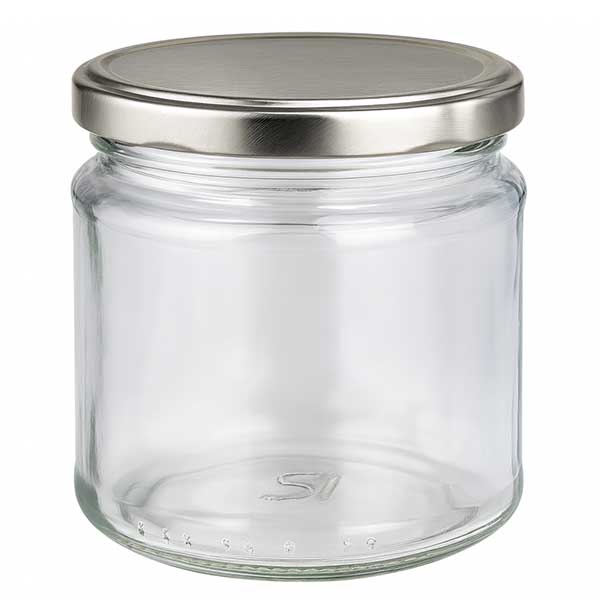 212ml kulatá sklenice s víčkem BasicSeal stříbrná UNiTWIST