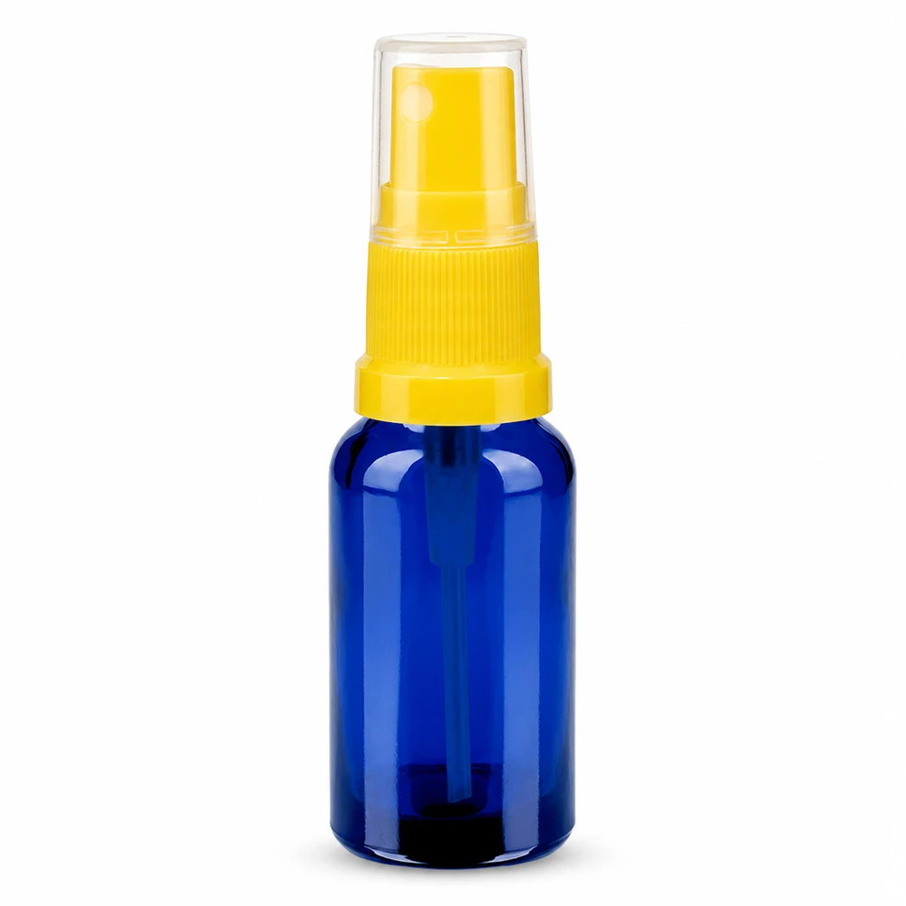 Professionelle 20ml Sprayflasche blau gelb STD Gewinde UT18/20 BlueLine