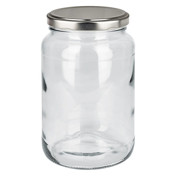 1700ml kulat&#225; sklenice + v&#237;&#269;ko BasicSeal st&#345;&#237;brn&#233; matn&#233; UNiTWIST