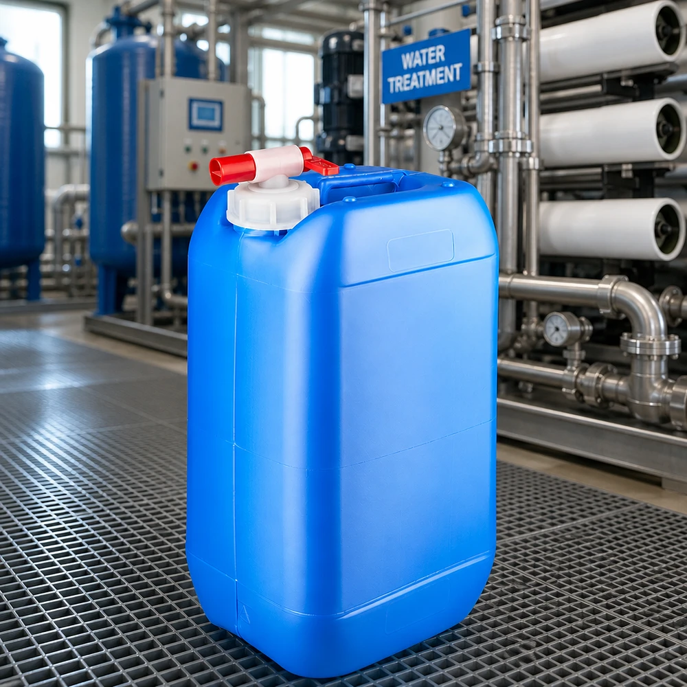 Kanystr 15 litrů modrý s vypouštěcím kohoutkem Tragbarer 15 Liter Flüssigkeitsbehälter blau mit Auslaufhahn für Wasseraufbereitung