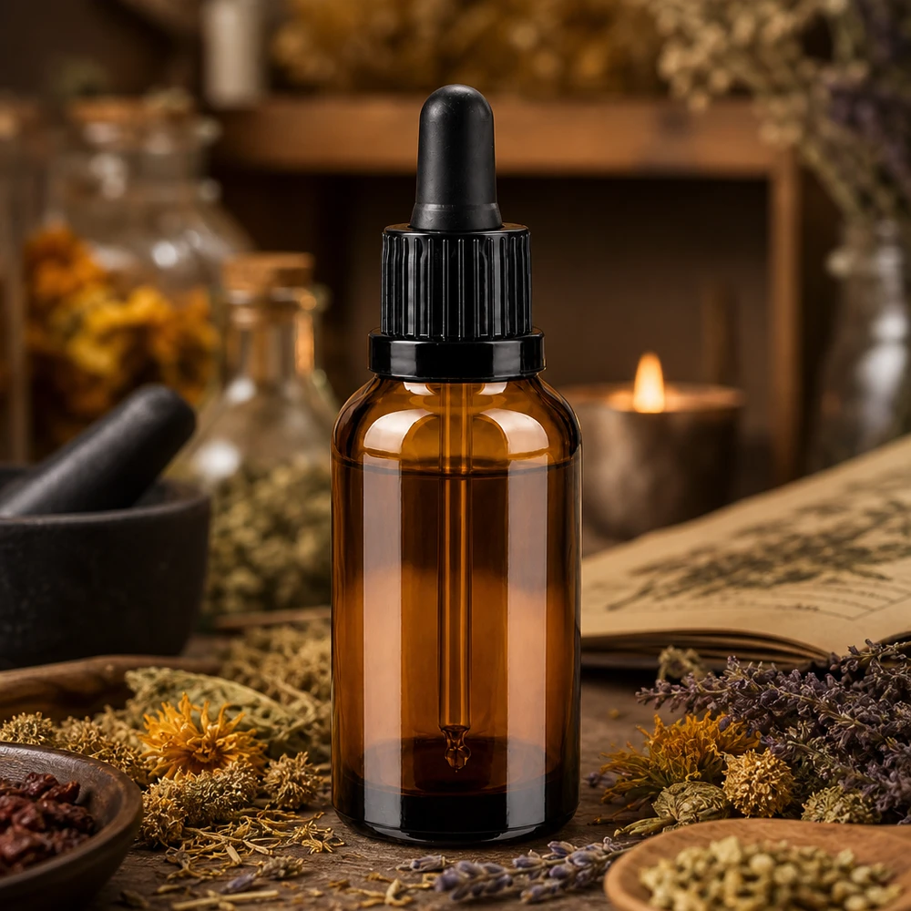 Robuste 30ml Glasflasche mit UV-Schutz und praktischer Tropfvorrichtung für den täglichen Gebrauch