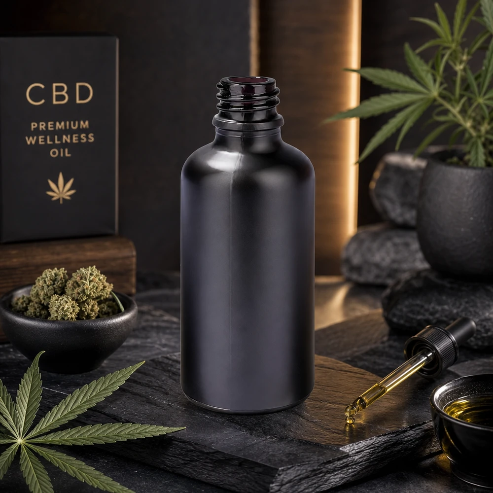 Elegante 50ml Apothekerflasche BlackLine UT18/50 UNiTWIST für pharmazeutische Präparate und Tinkturen