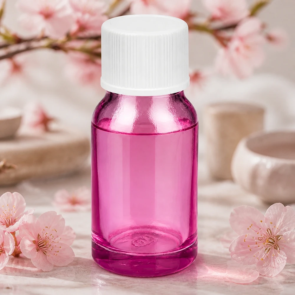 10ml láhev se šroubovacím uzávěrem 11 mm bílá standardní PurpleLine UT18/10 Dekorative 10ml Flasche in violett mit weißem Schraubdeckel für Blütenwasser und Essenzen