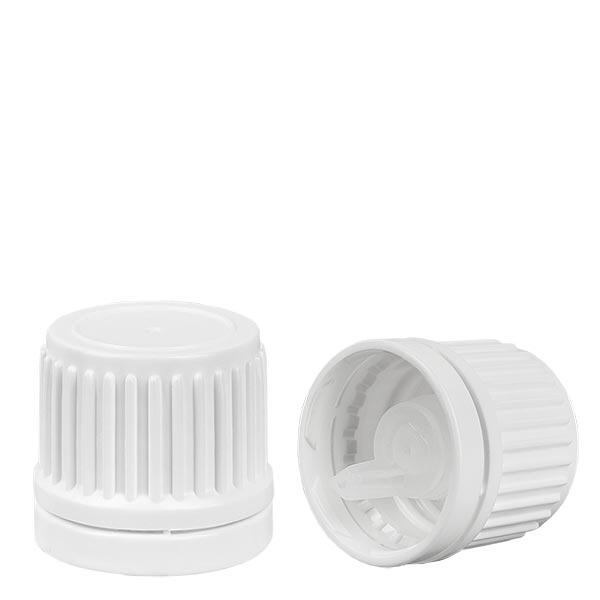Kapátkový uzávěr bílý 18mm uzávěr s ochranou proti neoprávněné manipulaci Kapátkový uzávěr bílý 18mm uzávěr s ochranou proti neoprávněné manipulaci