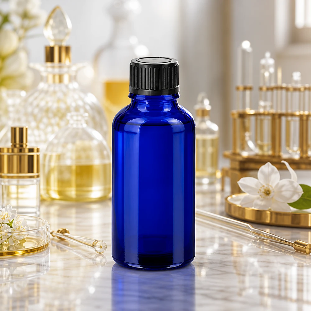 30ml láhev 11mm šroubovací uzávěr černá standardní BlueLine UT18/30 Handliche 30ml Flasche mit schwarzem 11mm Verschluss ideal für DIY Kosmetik und Mischungen
