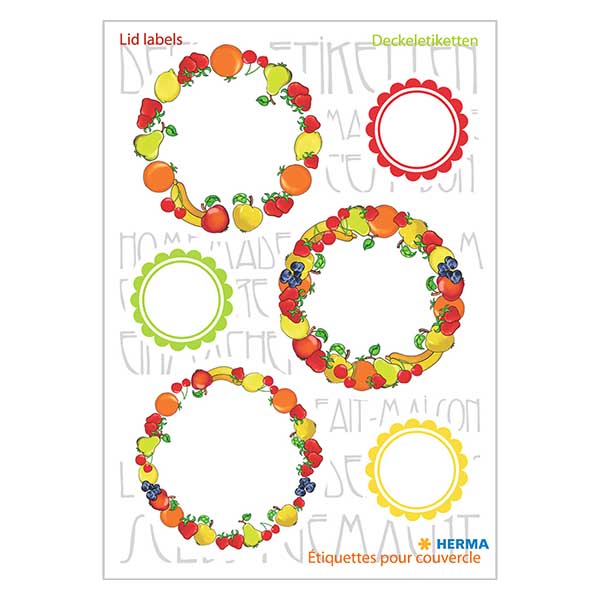 Etikety na víčko "Ovoce" (18 samolepek) ø24/43 mm Etikety na víčko "Ovoce" (18 samolepek) ø24/43 mm