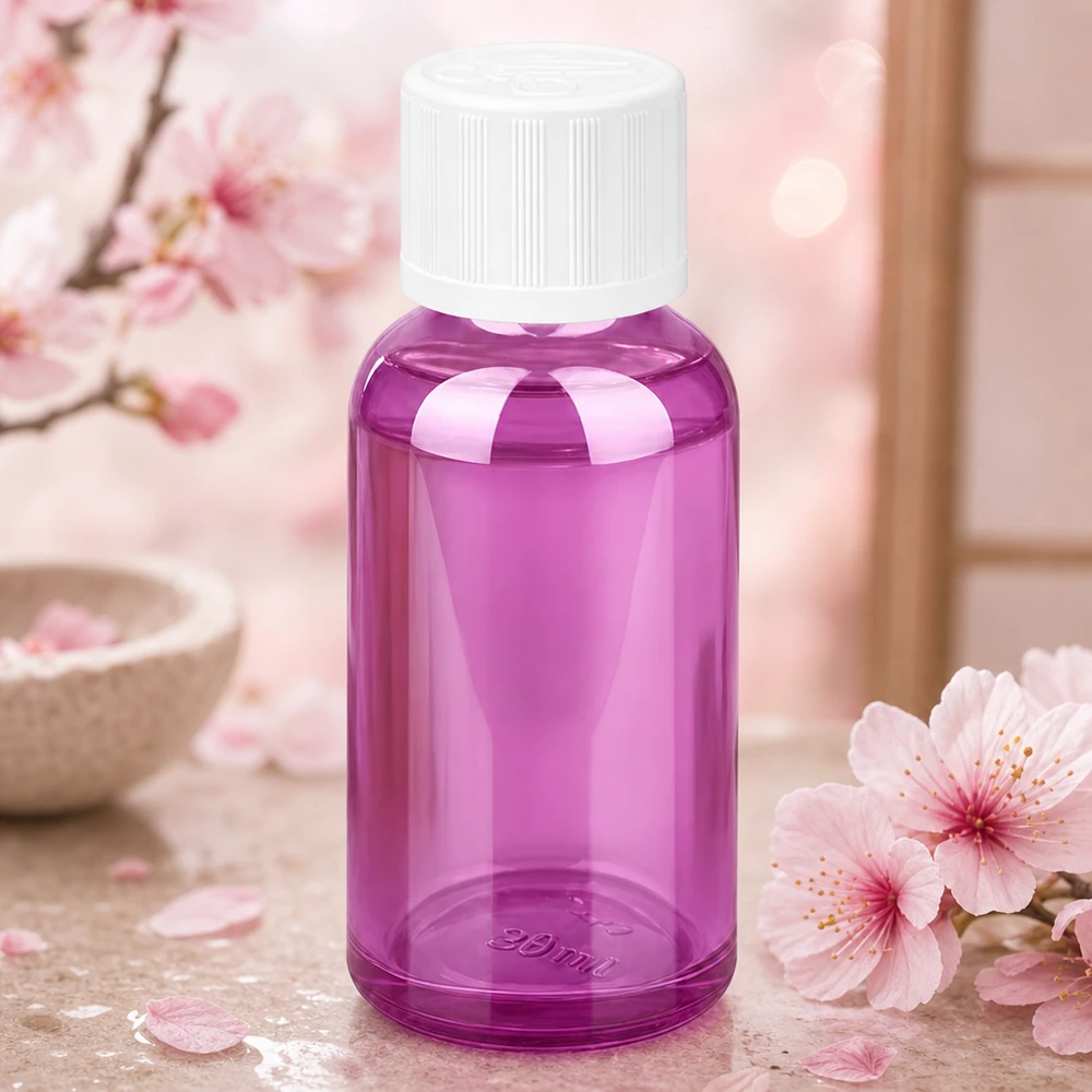 Hochwertige 30ml Glasflasche in Lila - optimal für Naturkosmetik und DIY-Mischungen