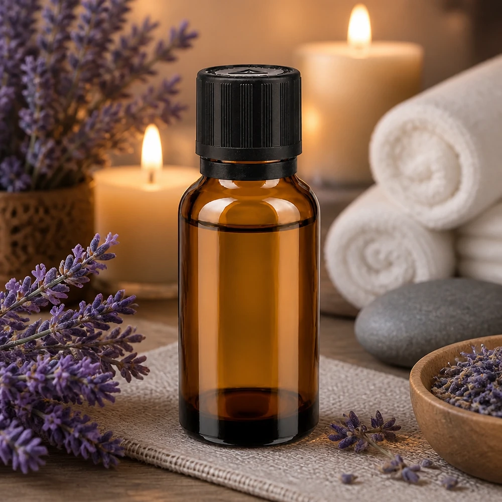 Lékárenská láhev hnědá 20ml kapátko nalévací kroužek 1mm černá dětská pojistka slepý výstražný symbol tamper evidentní uzávěr. Originalverschluss Braunglasflasche 20ml mit Tropfer für pharmazeutische Anwendungen