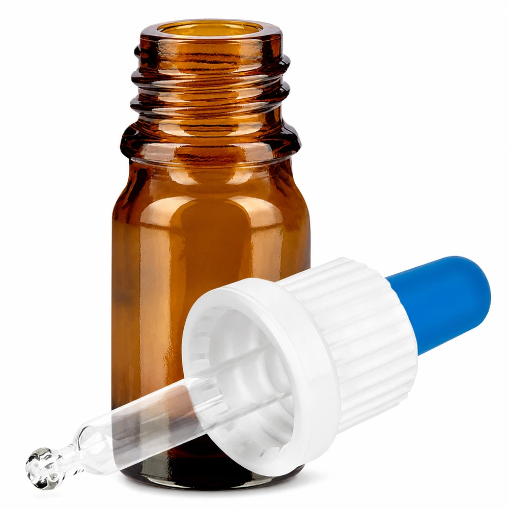 Professionelle 5ml Dosierflasche BrownLine mit auslaufsicherem Verschluss für ätherische Öle