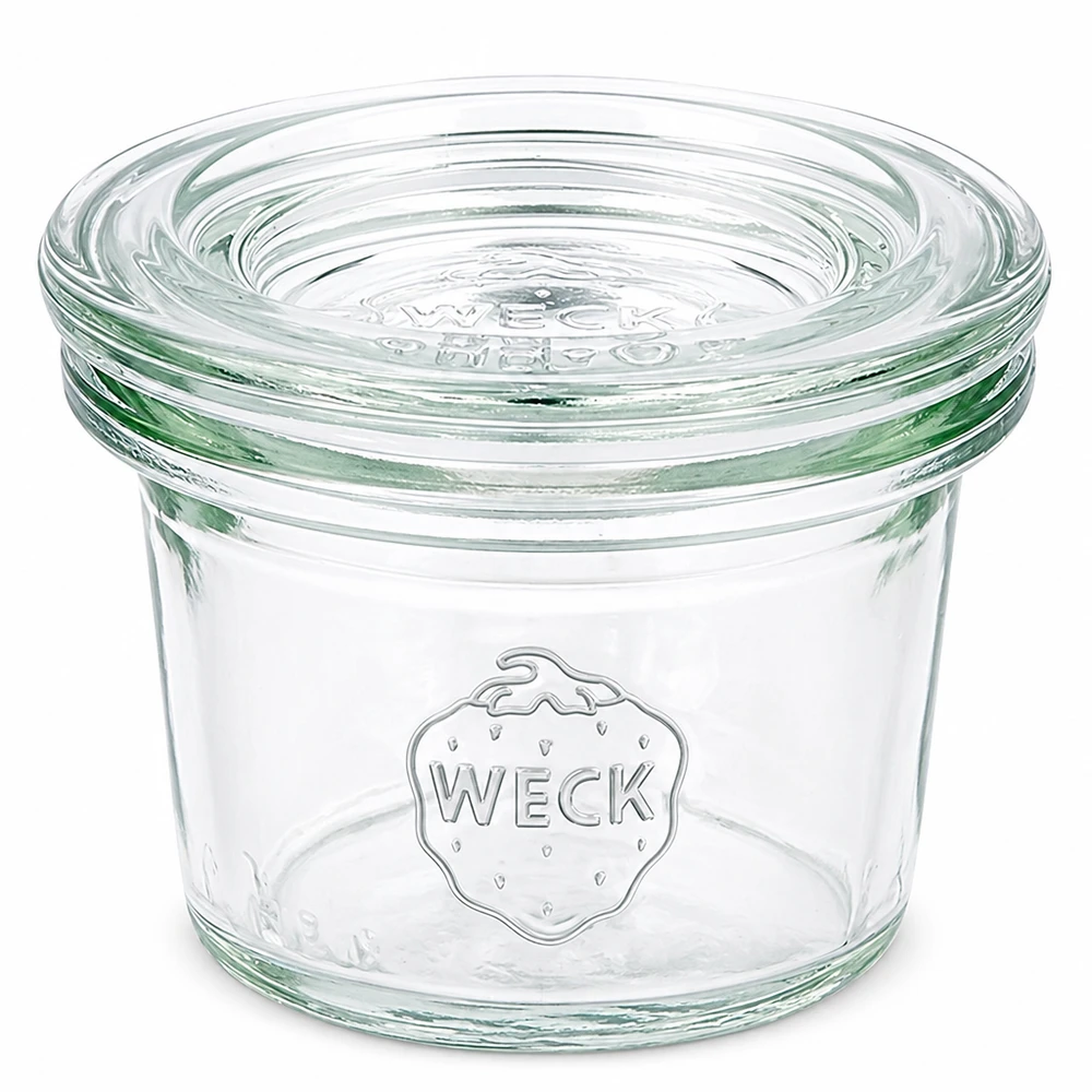 35ml kelímky se skleněným víčkem WECK RR40 35ml WECK Sturzglas RR40 mit Glasdeckel transparent für Marmelade und Konservierung