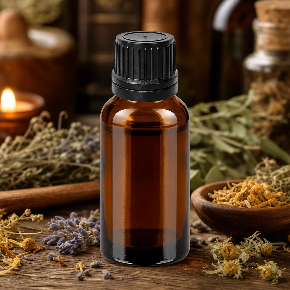 20ml lahvička s kapátkem 1mm černá tamper-evidentní uzávěr BrownLine UT18/20 Handliche 20ml Dosierflaschen mit schwarzem Tropfverschluss für DIY Kosmetik