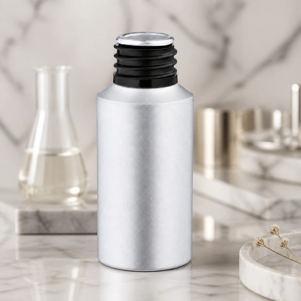 30ml mořená hliníková láhev s uzávěrem Elegante gebeizte Aluminiumflasche 30ml mit Premium Finish für hochwertige Kosmetikprodukte