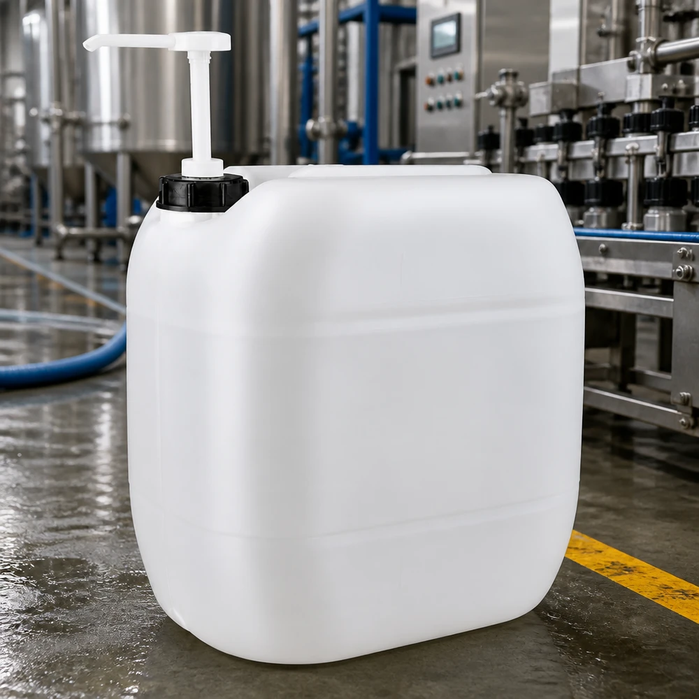 Kanystr 30 litrů s dávkovacím čerpadlem Hygienischer Flüssigkeitskanister 30 Liter mit Einhandpumpe für Industrie