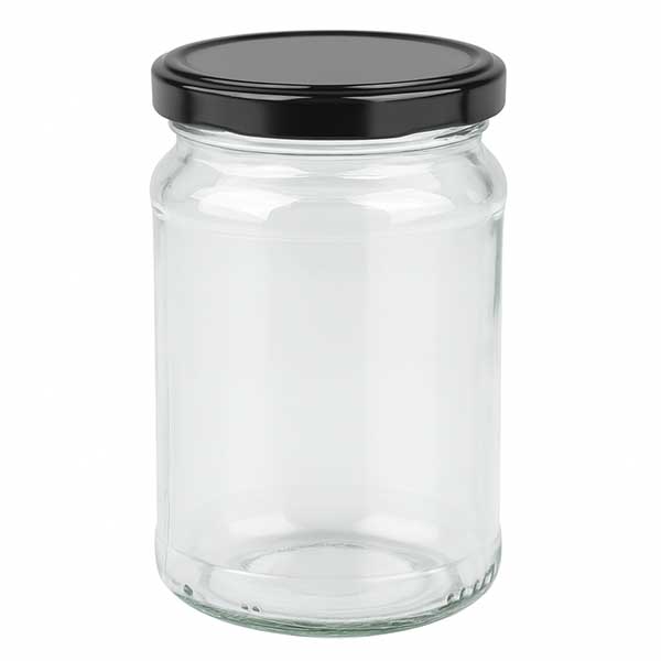 205ml kulatá sklenice s víčkem BasicSeal černá UNiTWIST