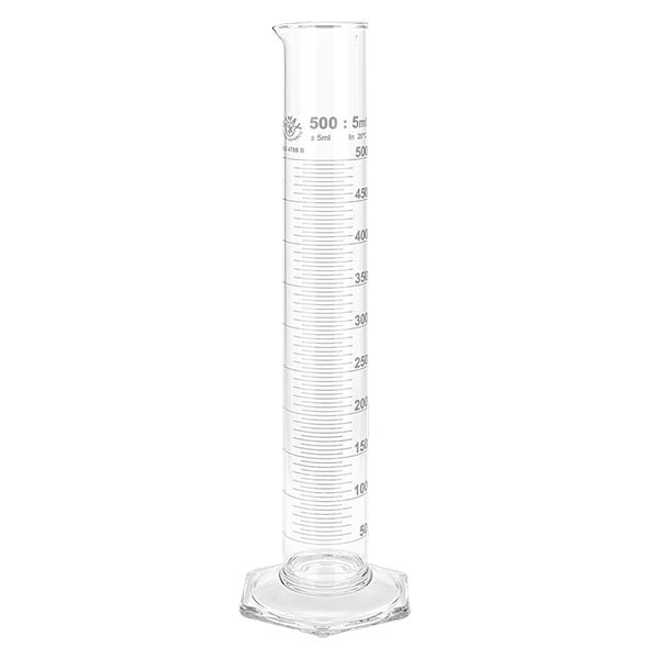 Odměrný válec 500 ml HF ze skla, bílá stupnice. Odměrný válec 500 ml HF ze skla, bílá stupnice.