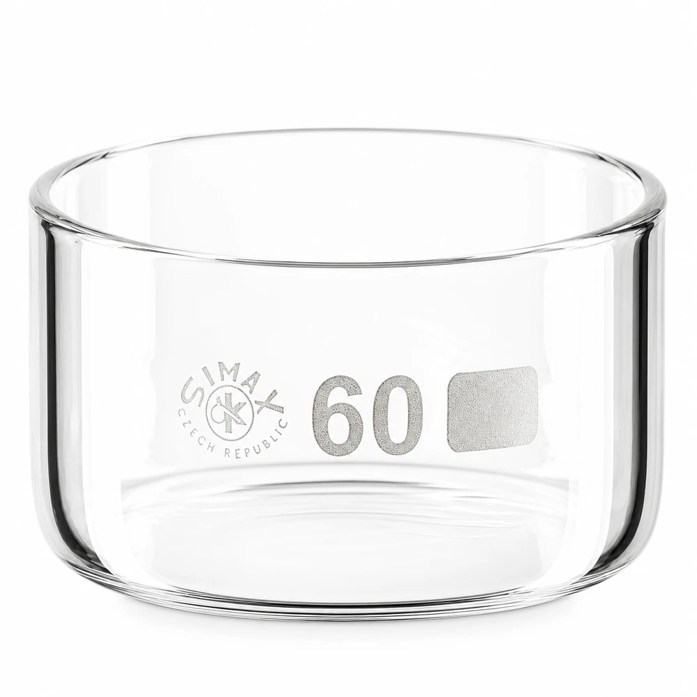 Kleine zylindrische Kristallisierschale Glas 60ml ø60mm für chemische Analysen