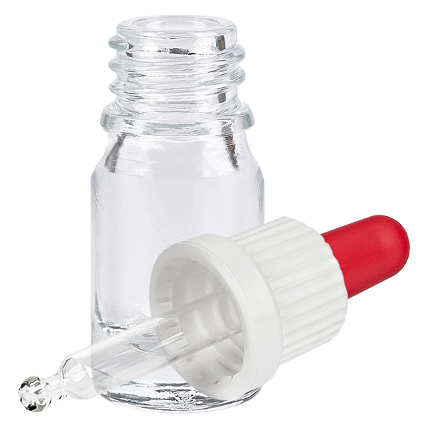5ml pipetovací lahvička bílá/červená s uzávěrem proti neoprávněné manipulaci ClearLine UT18/5