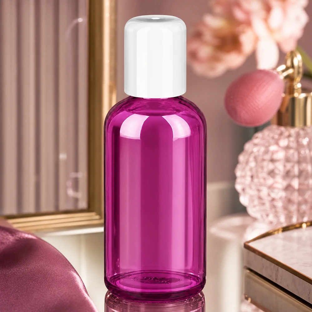 100ml lahvička s globulí bílá standardní PurpleLine UT18/100 Praktische 100ml Roll-On Flasche mit weißem Deckel ideal für Öle Seren und flüssige Kosmetika