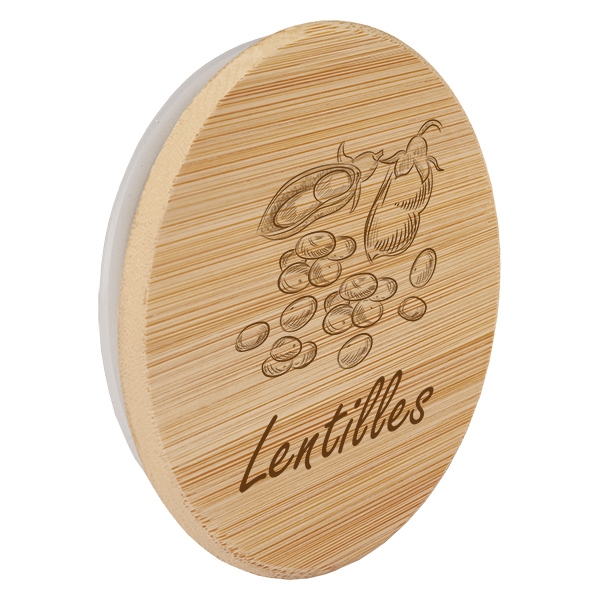 Couvercle en bois "Lentilles" pour WECK RR100 Couvercle en bois "Lentilles" pour WECK RR100