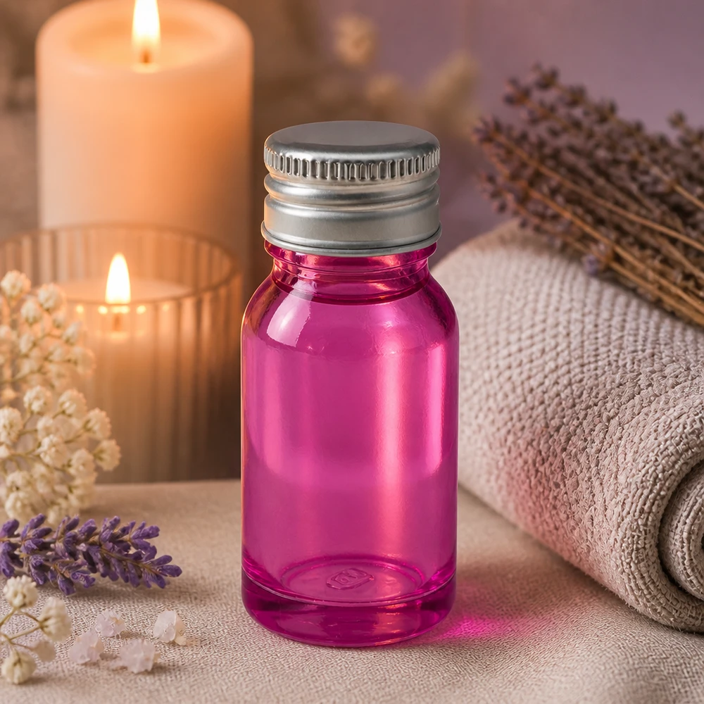 10ml lahvička s 11mm šroubovacím uzávěrem hliníkovo-stříbrná standardní PurpleLine.UT18/10 10ml Violettglas-Behälter mit gerilltem Aluminium-Verschluss silber für sichere Aufbewahrung