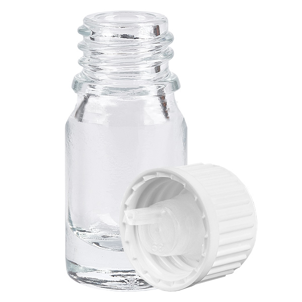 5ml lahvička s kapátkem 0,9 mm bílá standardní uzávěr ClearLine UT18/5 5ml lahvička s kapátkem 0,9 mm bílá standardní uzávěr ClearLine UT18/5