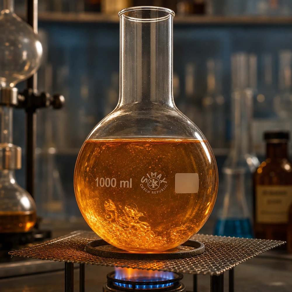 1000ml Rundkolben mit Weithals und Graduierung für quantitative chemische Analysen