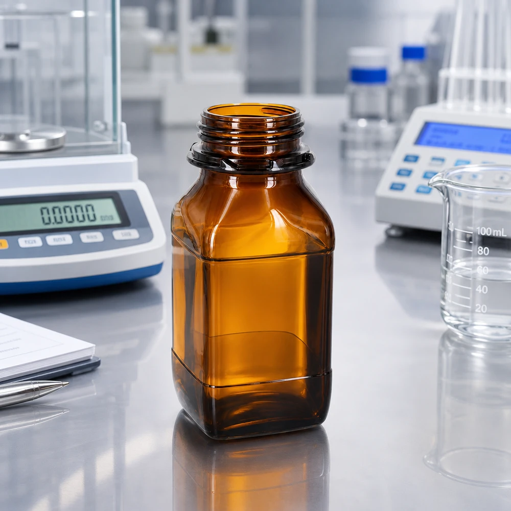 500ml Laborflasche aus braunem Glas mit matter Oberfläche für beschriftungsfreundliche Nutzung