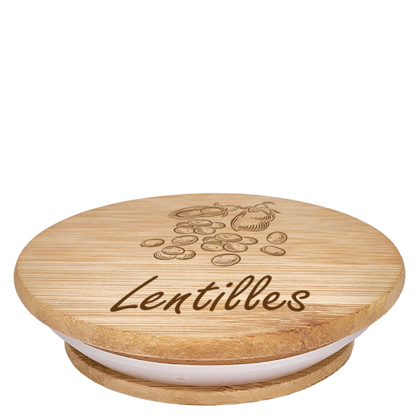 Couvercle en bois "Lentilles" pour WECK RR100 Couvercle en bois "Lentilles" pour WECK RR100