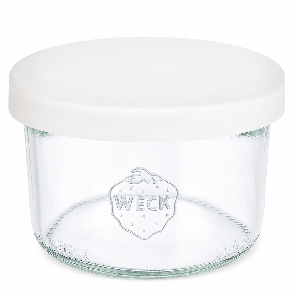 WECK Sturzglas 200ml RR80 mit weißem Silikondeckel Einmachglas aus Glas für Konservierung und Aufbewahrung